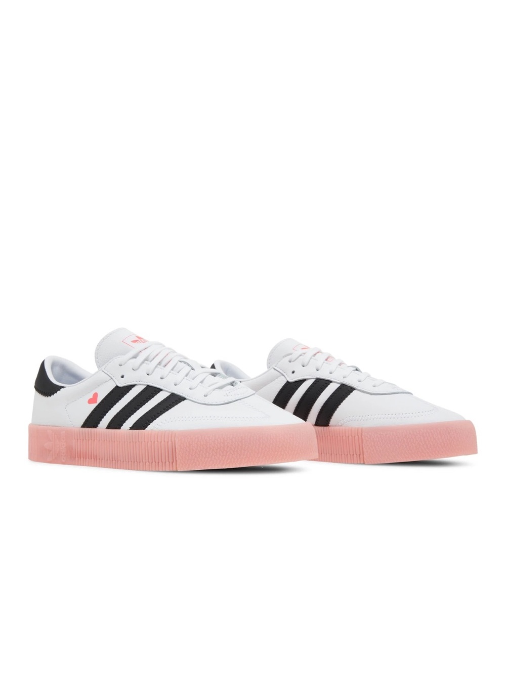 adidas Women's White, Black & Pink Platform Sneakers Sambarose